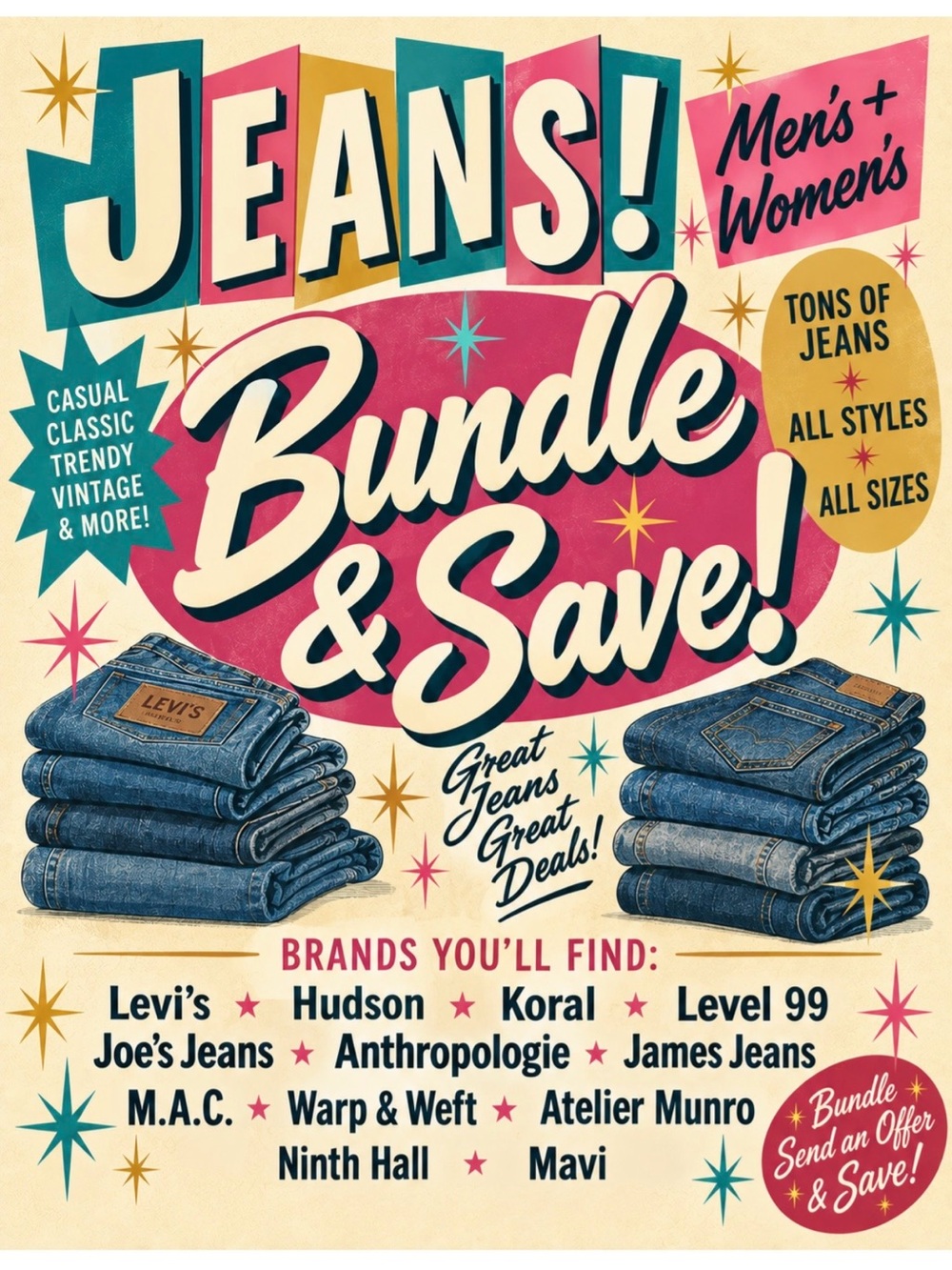 JEANS JEANS AD- Womens & Mens All sizes & Brands